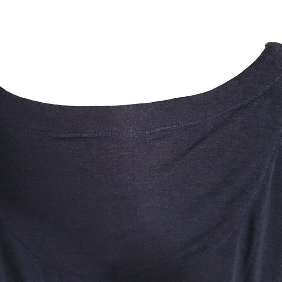 Soft Surroundings Sz M Tunic Maddalena Jersey Knit Shaped Fit Artsy Buttons Blue - Picture 9 of 9